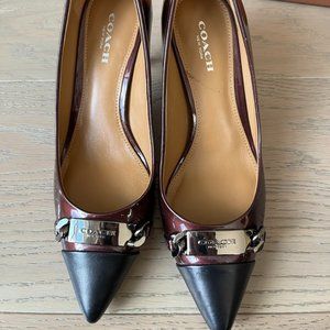 Coach Heels - Bowery pumps - Patent leather Burgundy Heels - Size 5 Women's